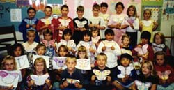 Foster's class with their construction butterflies