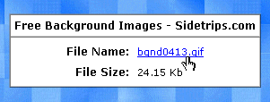 This shows how Sidetrips.com allows you to click on the file name to download the background image.