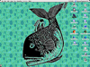 Desktop image showing a picture of a fish against a pattern.