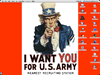 Picture of the Uncle Sam poster against a pattern.