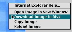 This image shows the menu that appears when you hold down your mouse button.  The Download Image to Disk.