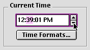 Current time section: time is set at 12:39:01 PM, 39 is seleted to change.  Time format button is located here at the bottom.