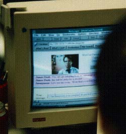 student looking at a monitor